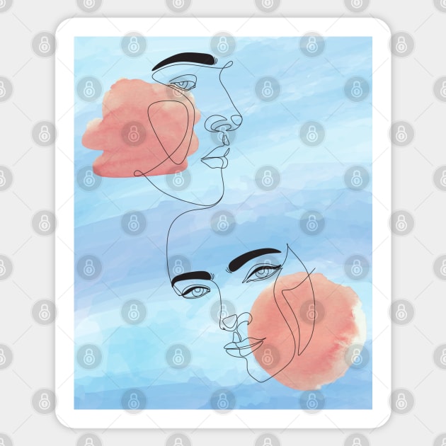 one line art couple Sticker by Serotonin